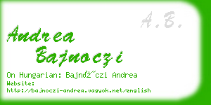 andrea bajnoczi business card